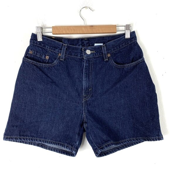 Vintage Y2K Levis Size 10 Jean Shorts Dark Wash Denim 100% Cotton 31" Waist 2001